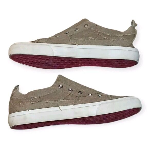 Corkys Shoes Women's Size 8 Slip-On Babalu Canvas Sneakers Low Top Neutral Beige - Picture 4 of 7